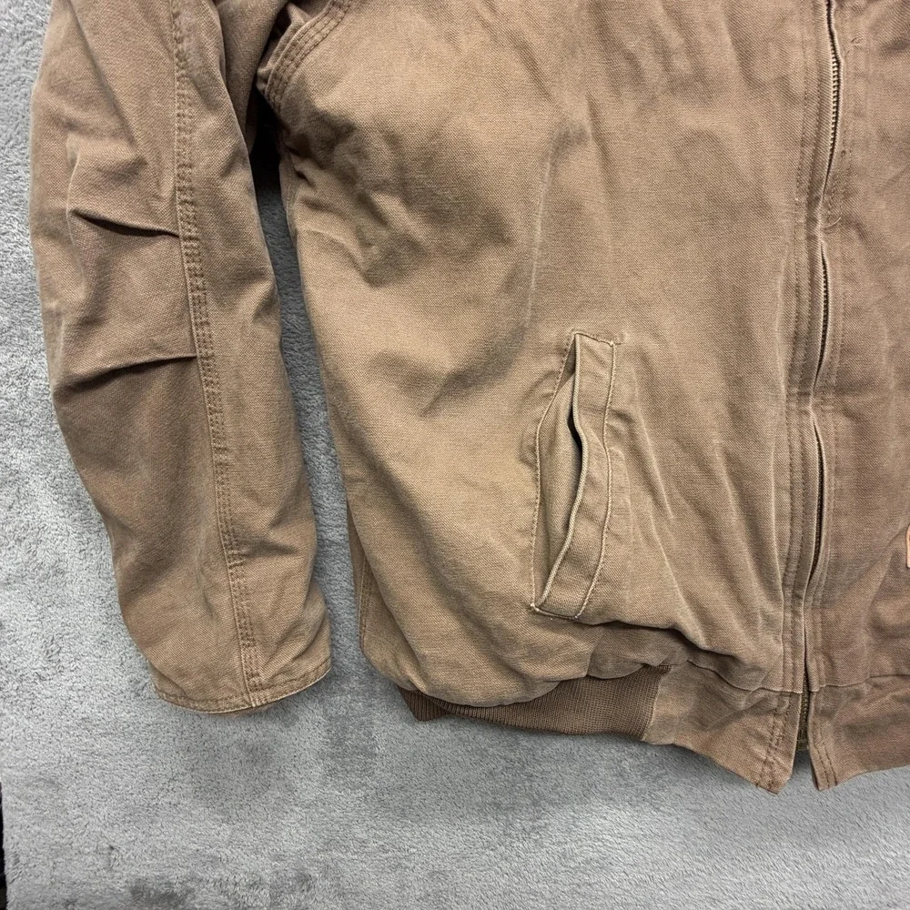 Schmidt Workwear Jacket Mens XLT‎ Brown Bomber Lined Insulated Pockets Canvas